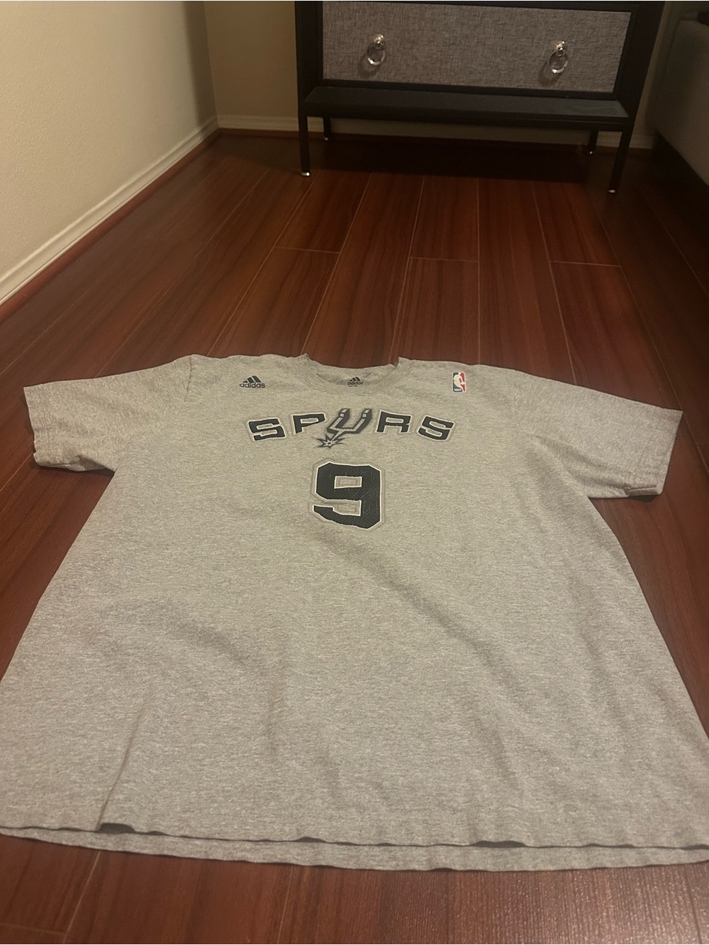 adidas San Antonio Spurs #9 Gray Team Tee